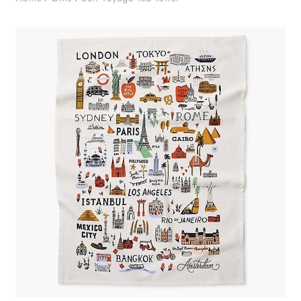 Rifle Paper Co. Bon Voyage Tea Towel
